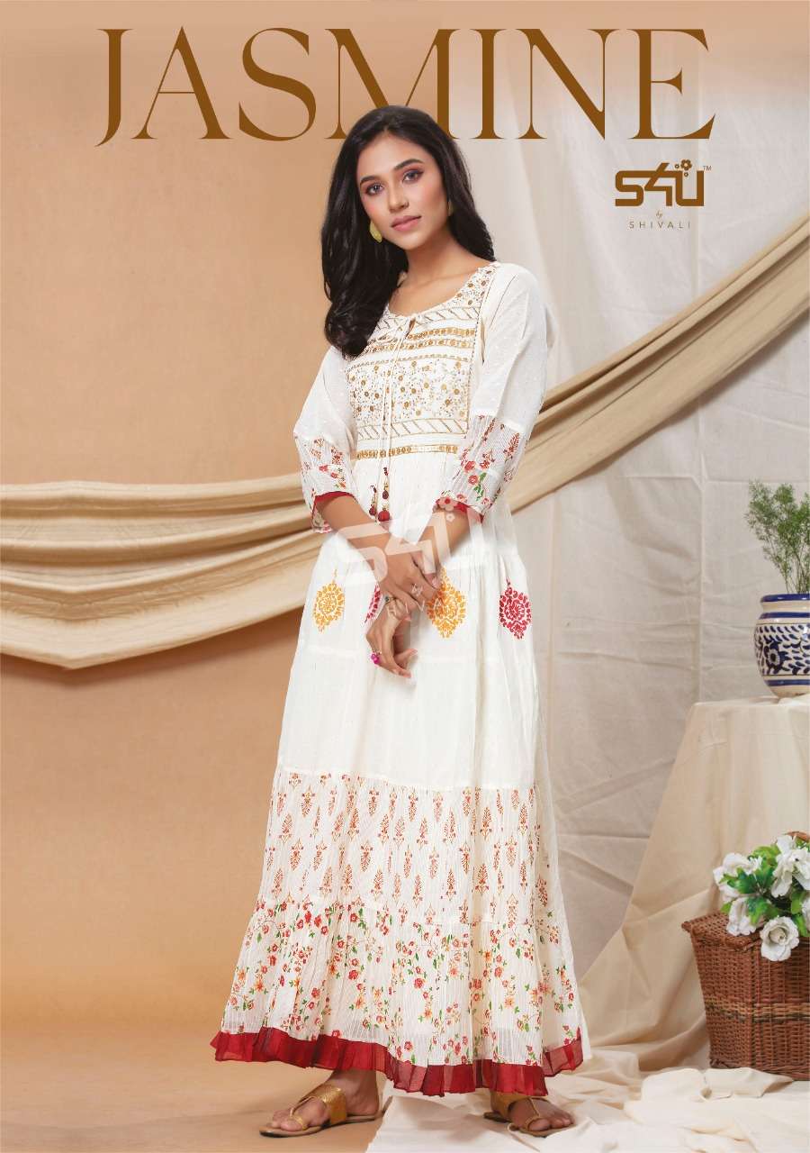 Jasmine By S4u Cotton Rayon Fancy Long Gown