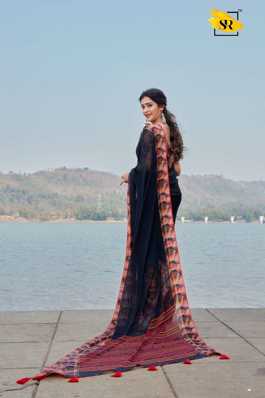 Jeevika Black Special By Sr Weightless Printed Sarees