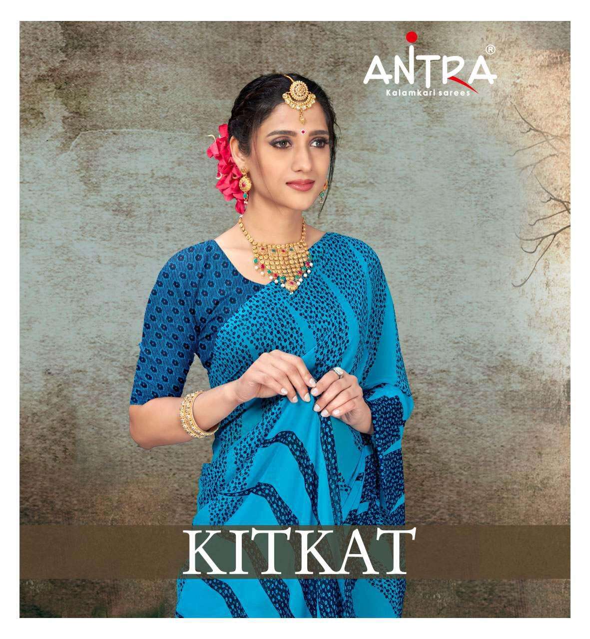 Kitkat By Antra Weightless Printed Fancy Saree