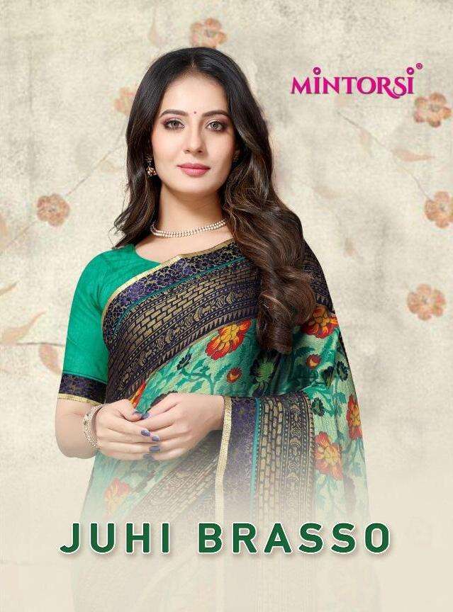 Mintorsi Juhi Brasso Chiffon Brasso Designer Saree