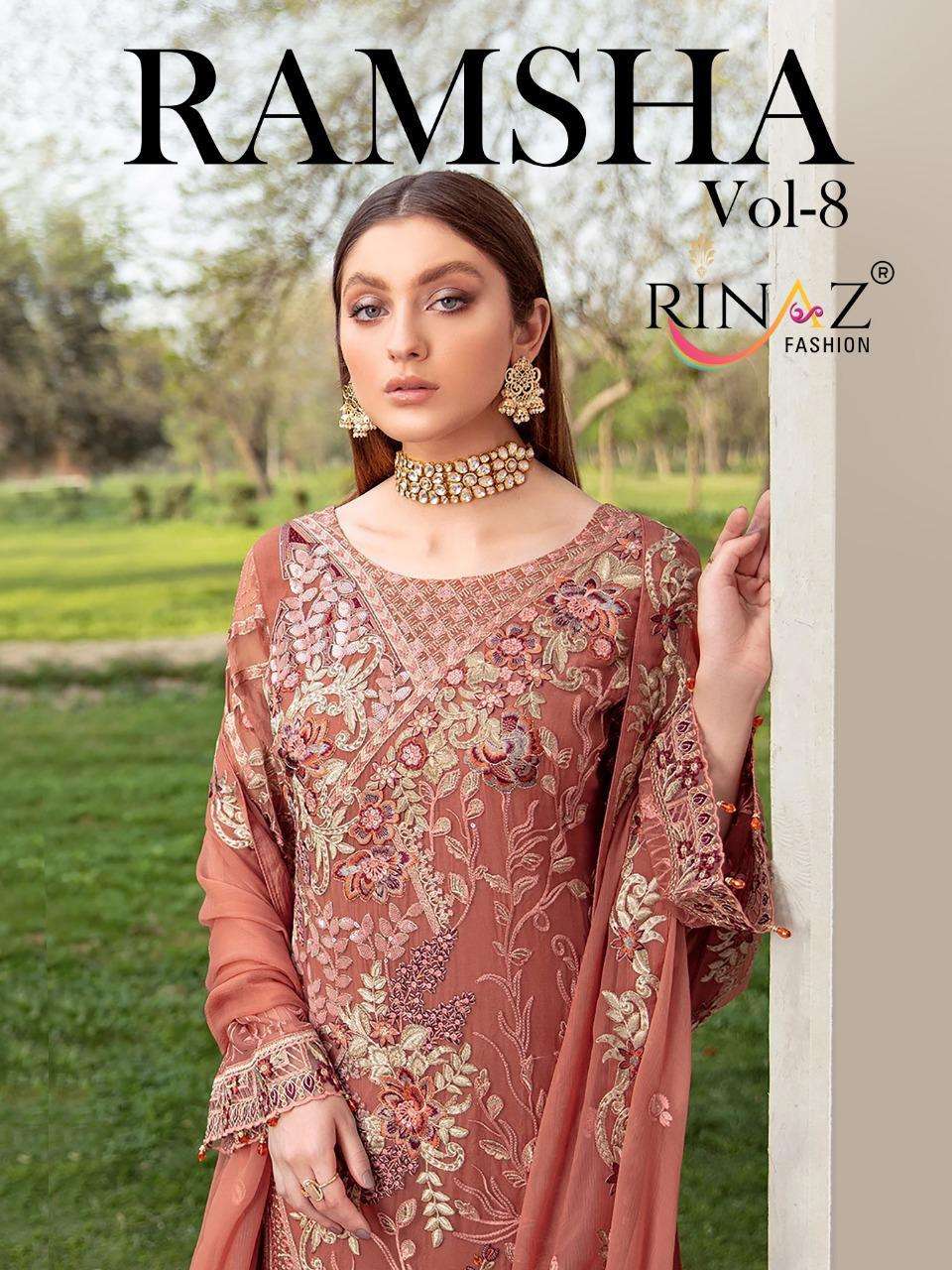 Ramsha Vol 8 By Rinaz Georgette Pakistani Suits Wholesaler