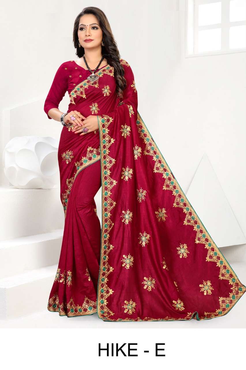 Ranjna Saree Hike Vichitra Silk Embroidery Warked Fancy Saree Collection