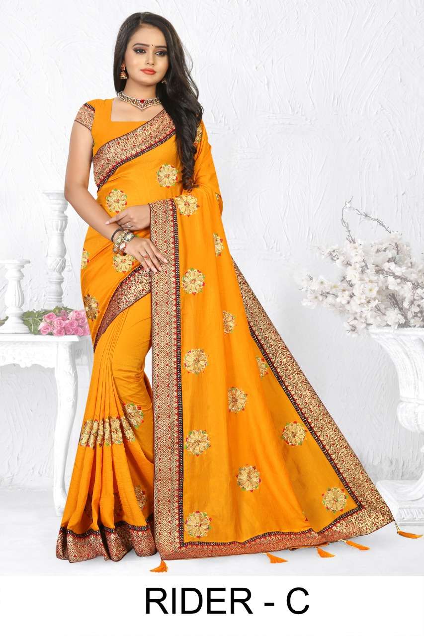 Ranjna Saree Rider Fancy Border Work Butta Designer Saree Super Hit Collection