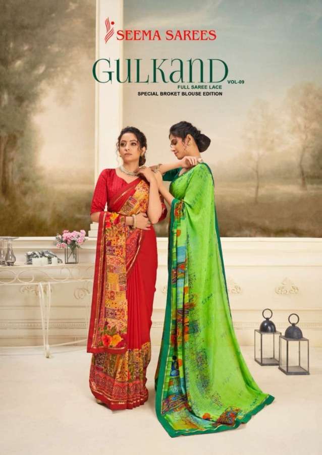 Seema Gulkand Vol 9 Renial Printed Sarees