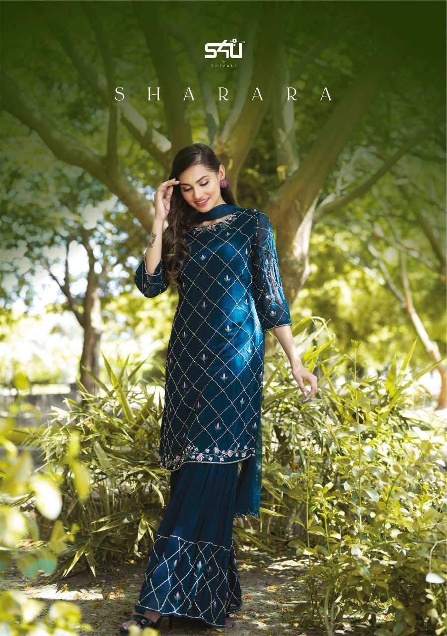 Sharara By S4u Heavy Designer Elegant Flared Suits Catalog