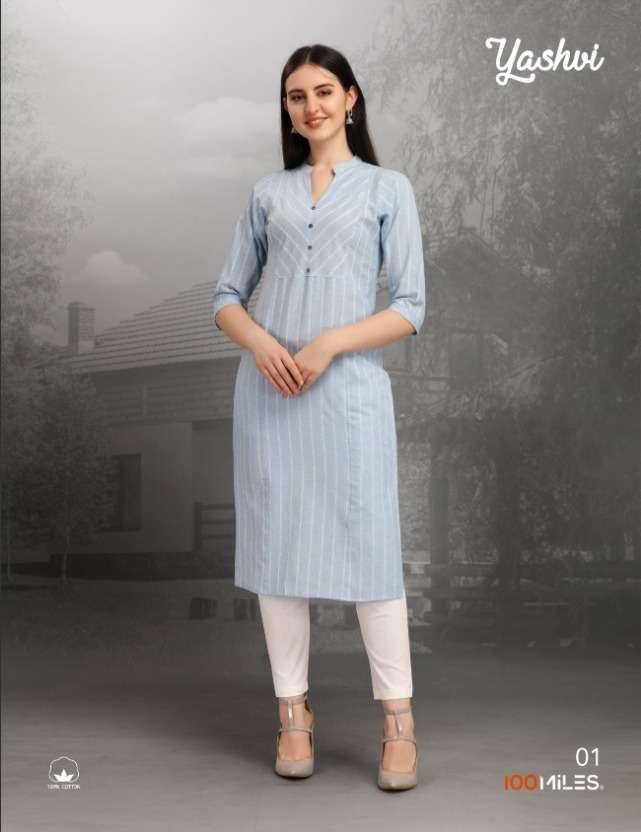 100 Miles Yashvi Cotton Casual Wear Kurti