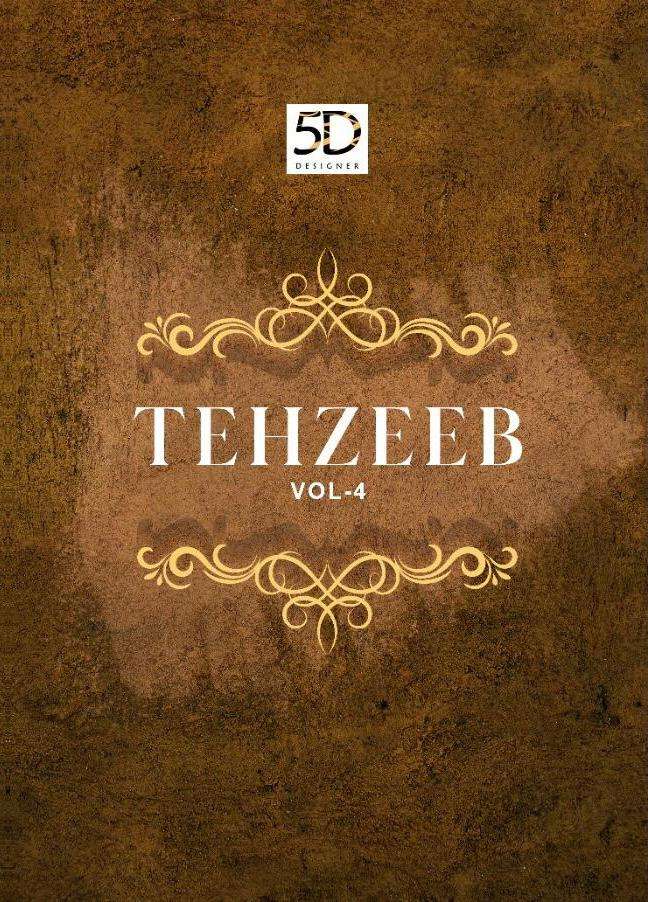 5d Designer Tehzeeb Vol 4 Chiffon Classy Looking Saree