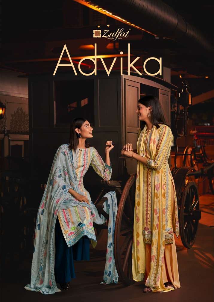 Advika By Zulfat Cotton Printed Formal Suits Wholesaler