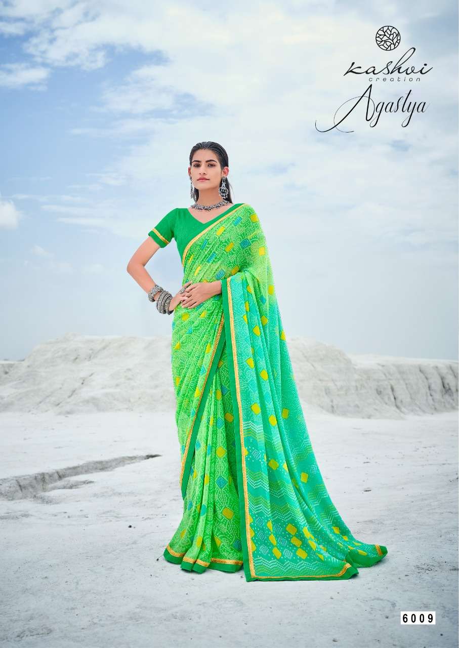 Agastya By Kashvi Georgette Bandhani Printed Sarees