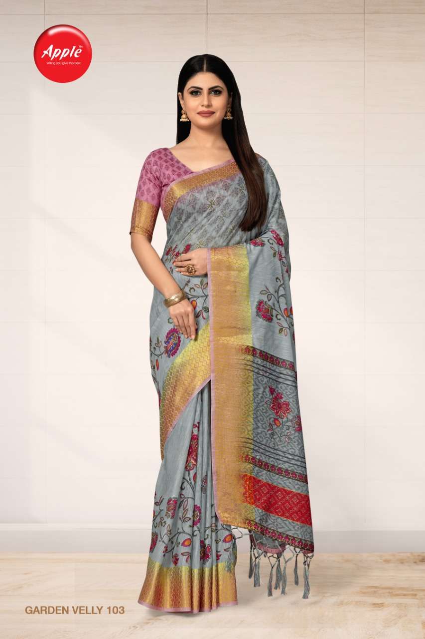 Apple Garden Velly Cotton Silk Fancy Saree