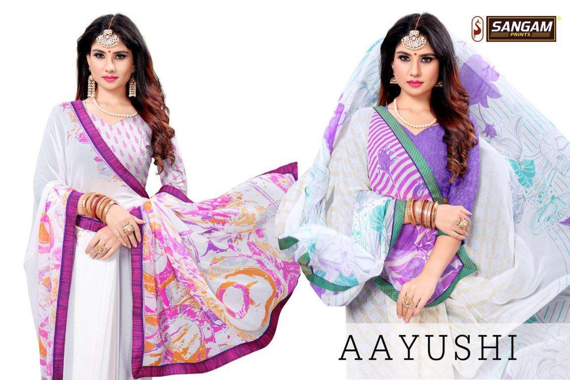 Ayushi By Sangam Georgette Sari Supplier