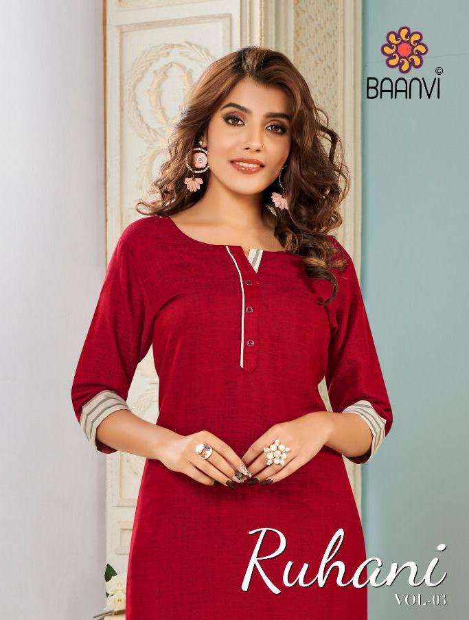 Baanvi Ruhani Vol 3 Rayon Casual Wear Kurti