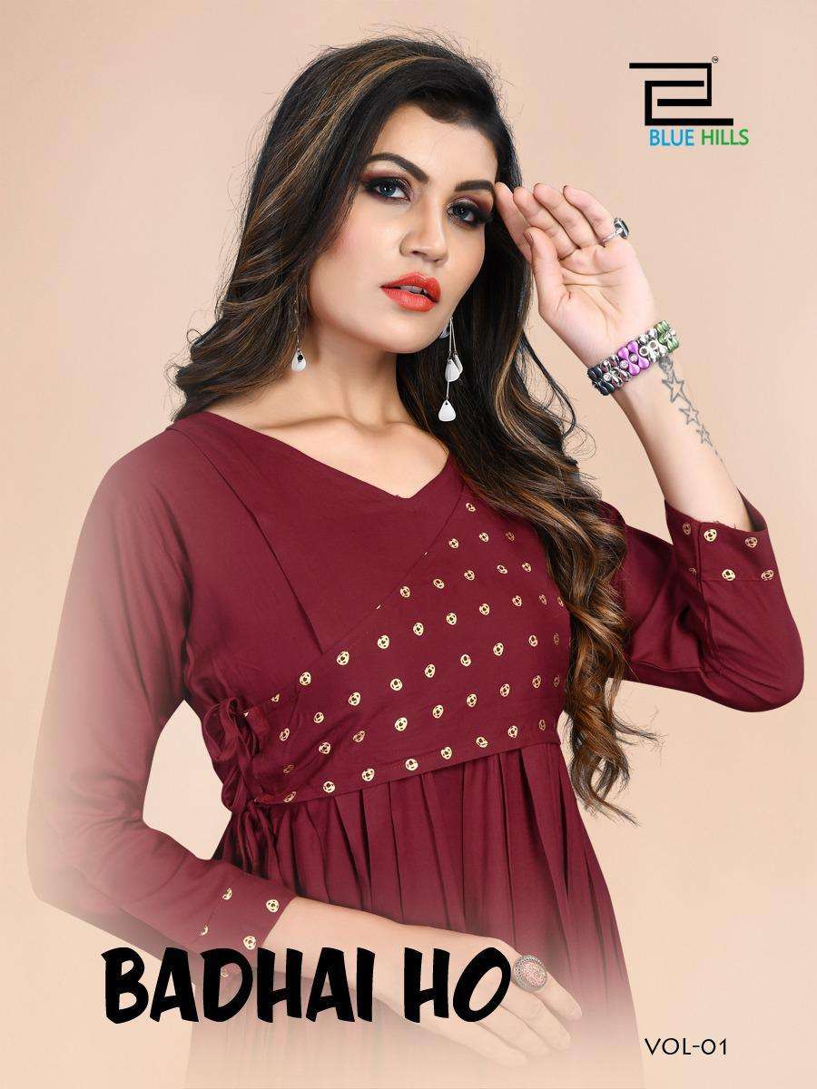 Badhai Ho By Blue Hills Rayon Feeding Top Collection