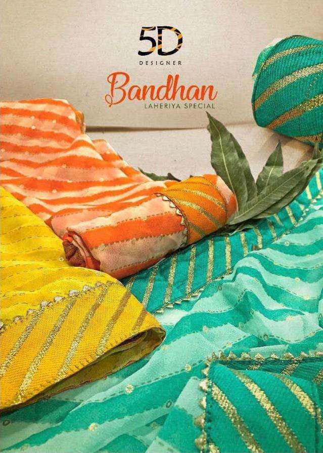 Bandhan By 5d Georgette Bandhej Fancy Saree