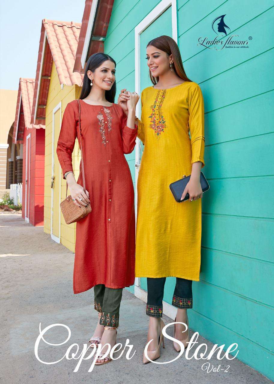 Copper Stone Vol 2 By Ladies Flavour Fancy Kurti With Pant