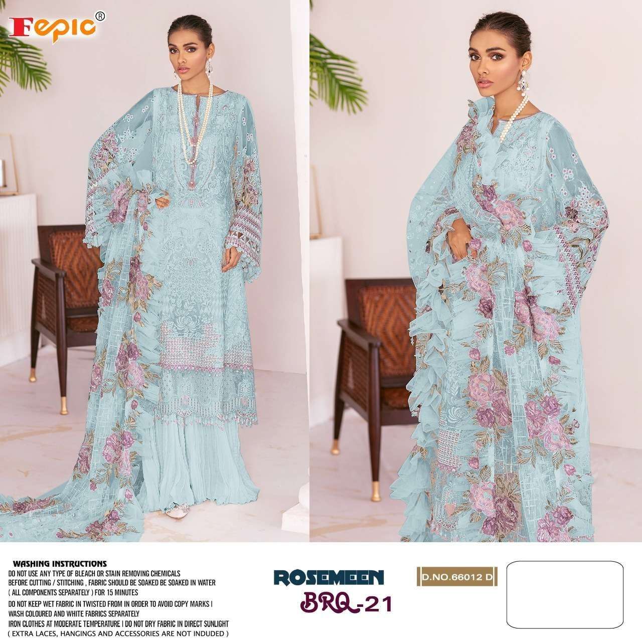 Fepic Rosemeen 66012 Net Pakistani Work Suits