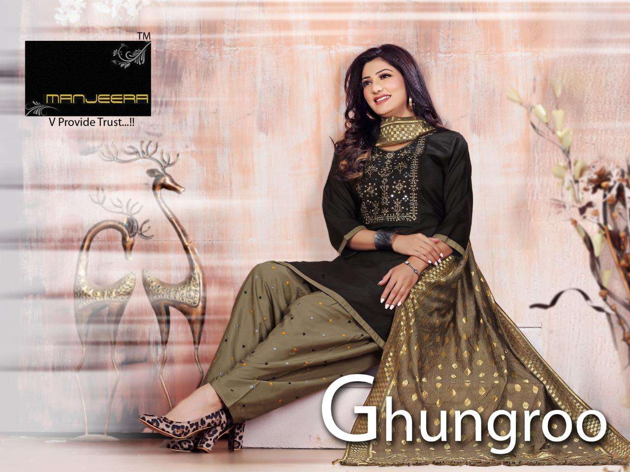 Ghungroo By Manjeera Heavy Rayon Readymade Suit Catalog Collection Wholesaler Lowest Best Price In Ahmedabad Surat Chennai India Uk Usa Malaysia Singapore Canada Australia Mauritius