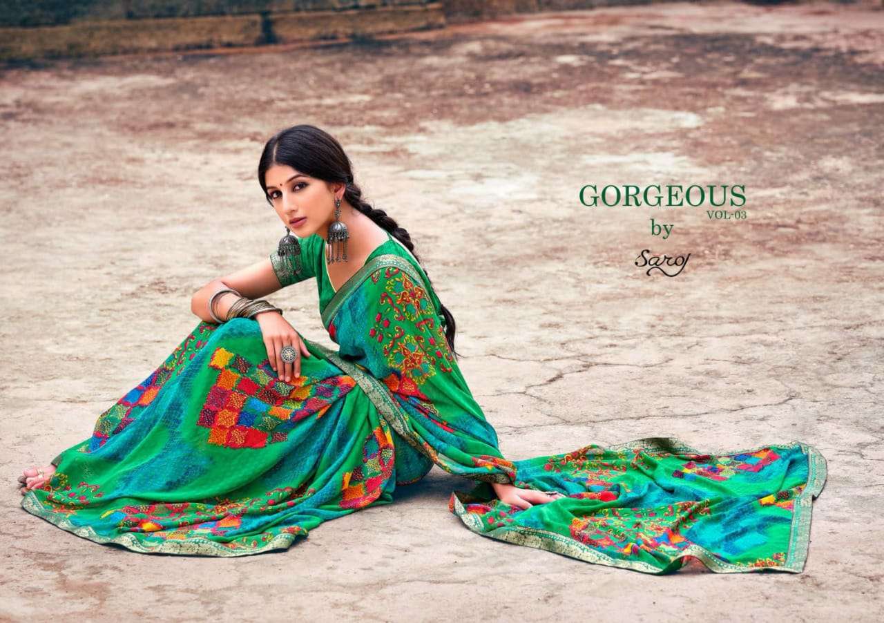 Gorgeous Vol 3 By Saroj Georgette Printed Fancy Saree