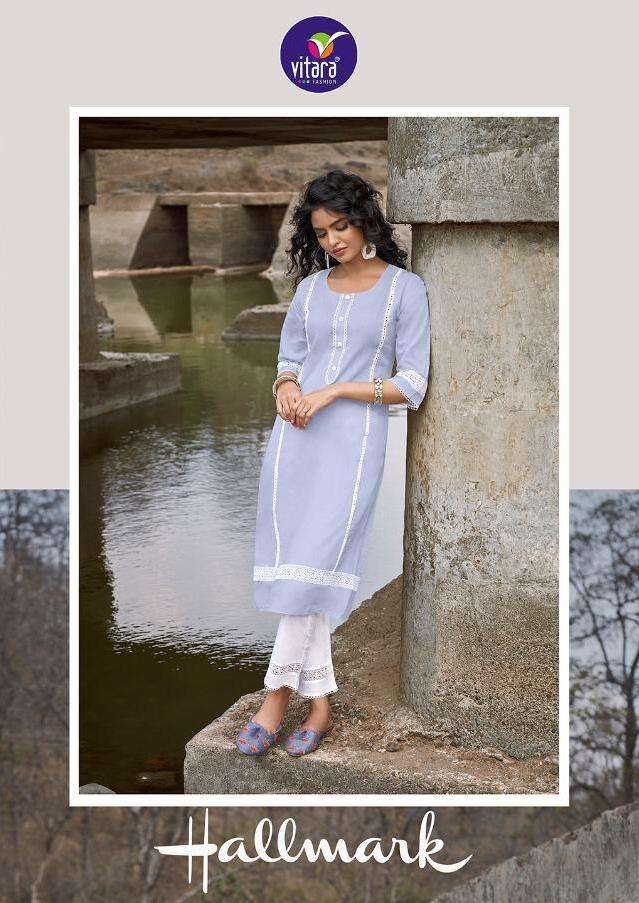 Hallmark By Vitara Cambric Designer Kurti With Pant