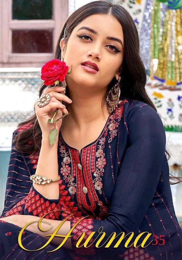 Hurma Vol 35 By Eba Georgette Plazzo Fancy Suits