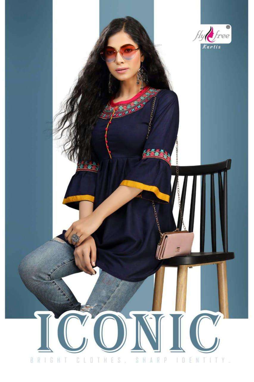 Iconic By Fly Free Heavy Rayon Short Top Kurti Catalog