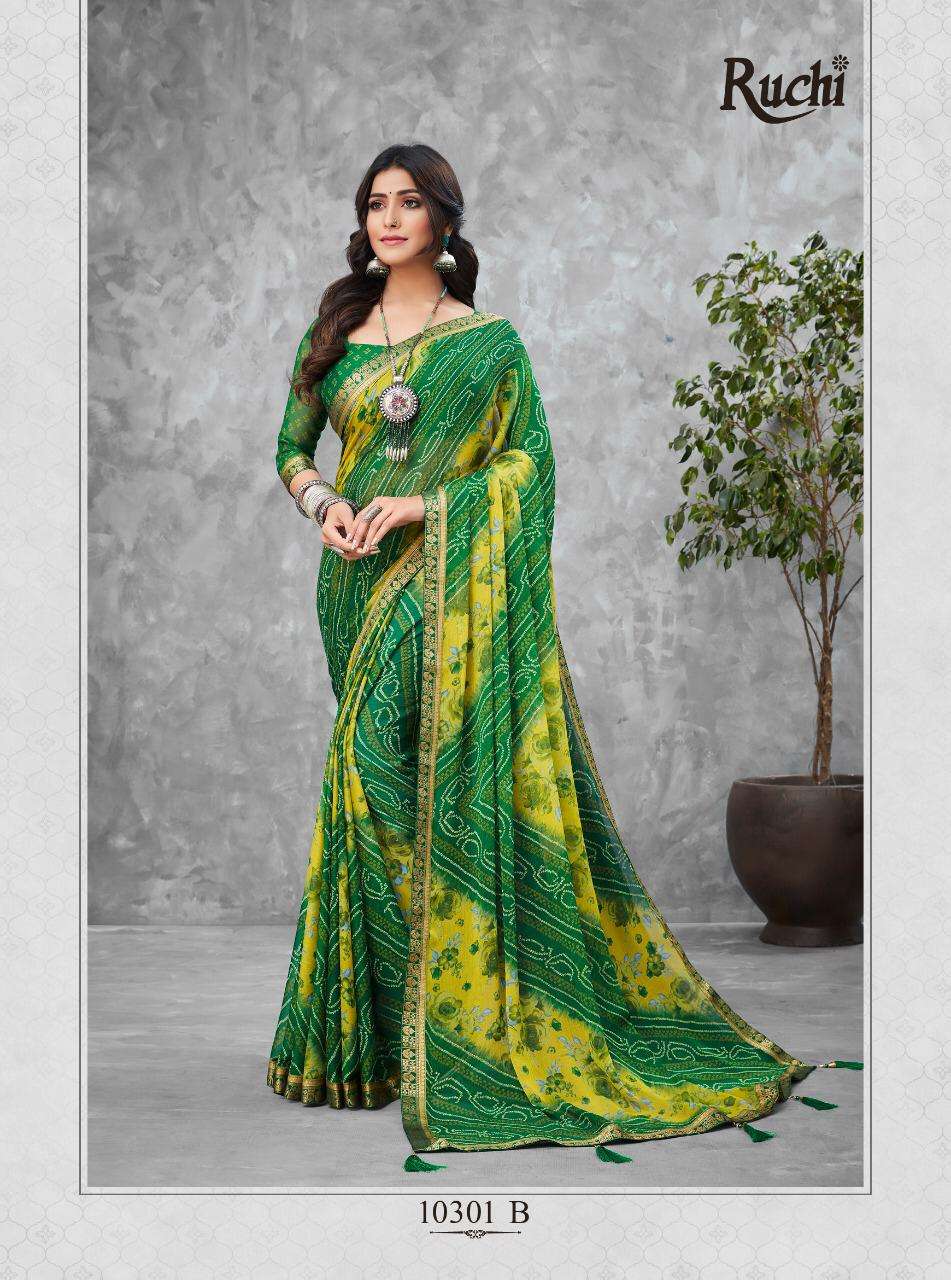 Jalpari By Ruchi Chiffon Printed Designer Saree