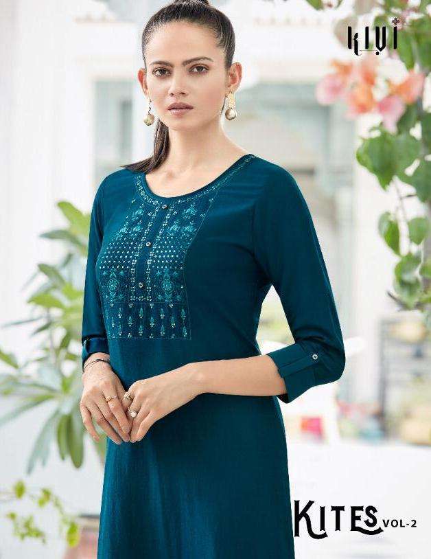 Kalaroop Kites Vol 2 Silk Work Fancy Kurtis