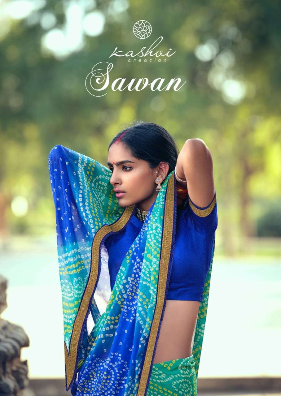 Kashvi Sawan Chiffon Printed Fancy Saree