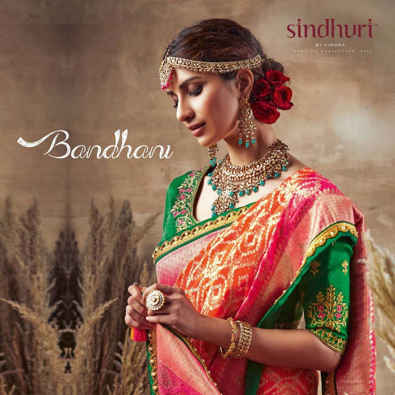 Kimora Bandhani By Sindhuri Party Wear Heavy Fancy Saree