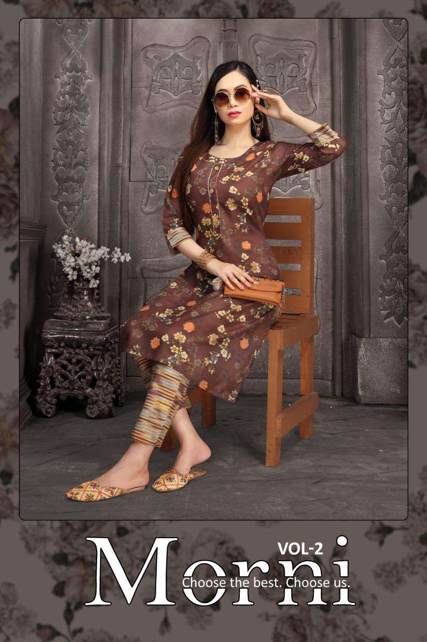 Morni Vol-2 By Fashion Talk Heavy Cotton Top And Pant Print Kurti Catalog