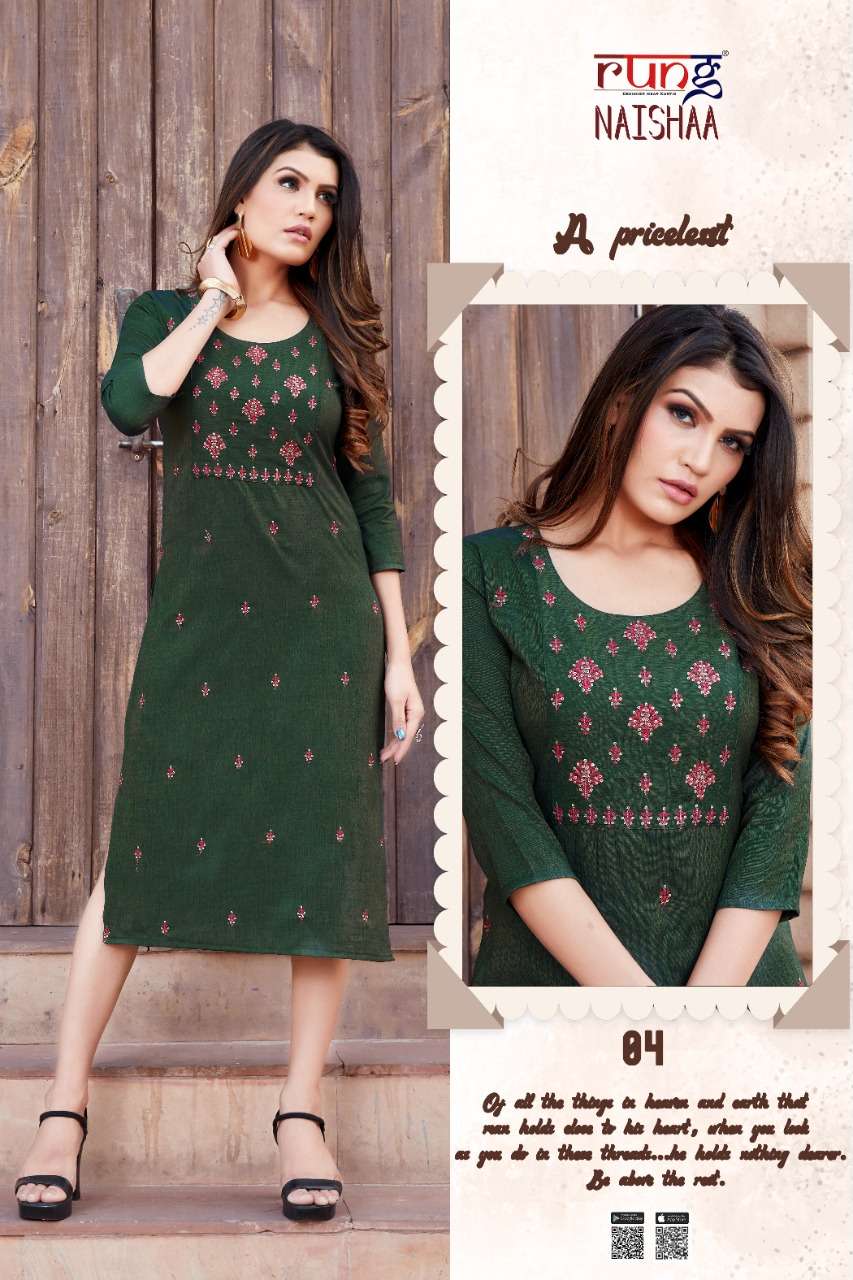 Naishaa By Rung Rayon Casual Wear Fancy Kurtis