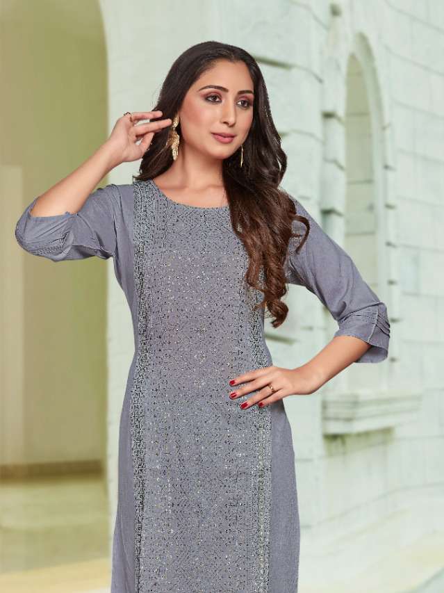 Naxa Vol_3 By Tunic House Designer Rayon Kurti Collection