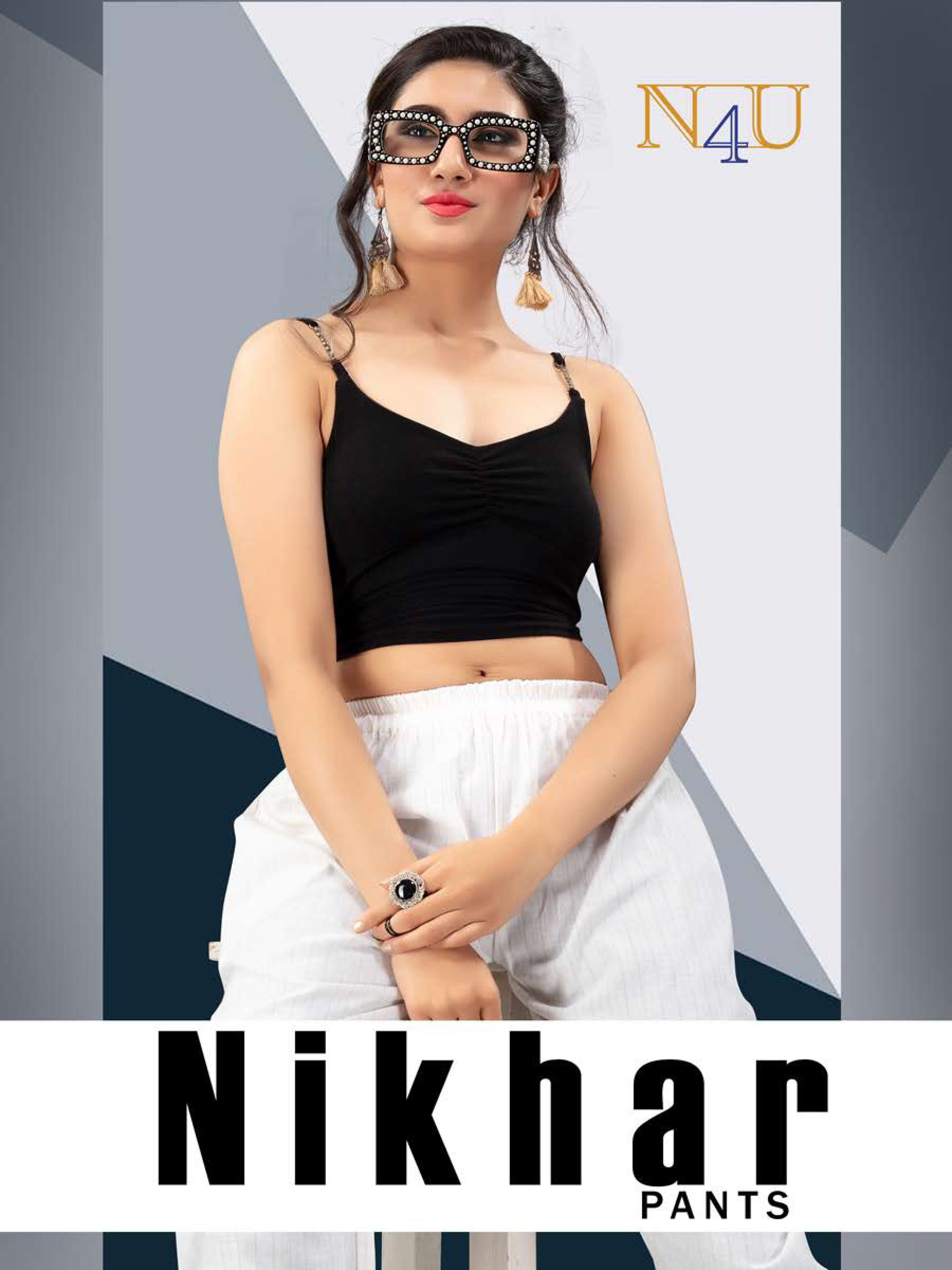 Nikhar Nx By Tunic House Linen Cotton White Pant Collection