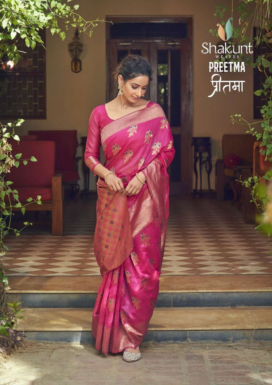 Preetma By Shakunt Cotton Weaving Fancy Sarees