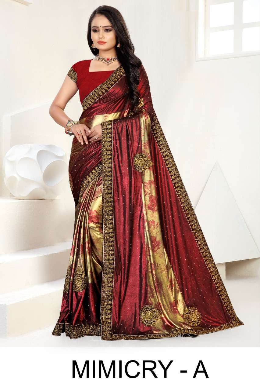 Ranjna Saree Mimicry Embroidery Warked Fancy Saree  Amazing Collection