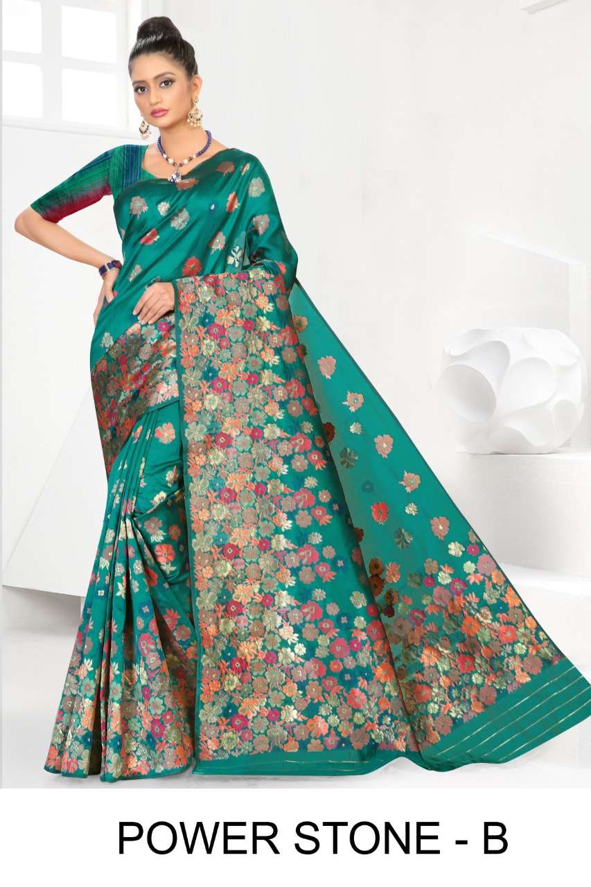 Ranjna Saree Power Stone Fancy Casual Wear Silk Saree Super Hit Collection