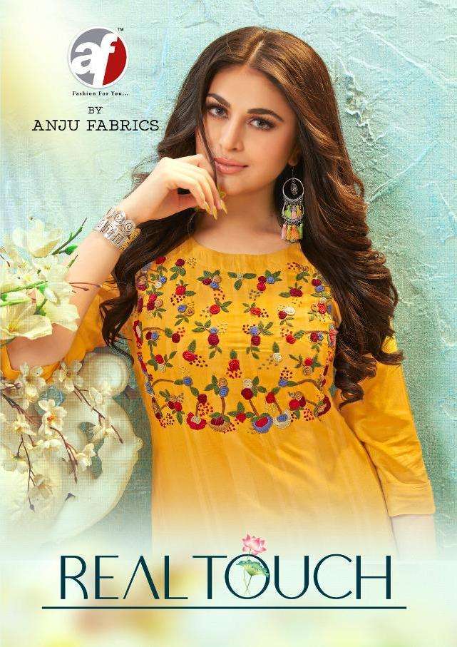 Real Touch By Anju Fab Viscose Rayon Classy Kurti With Pant