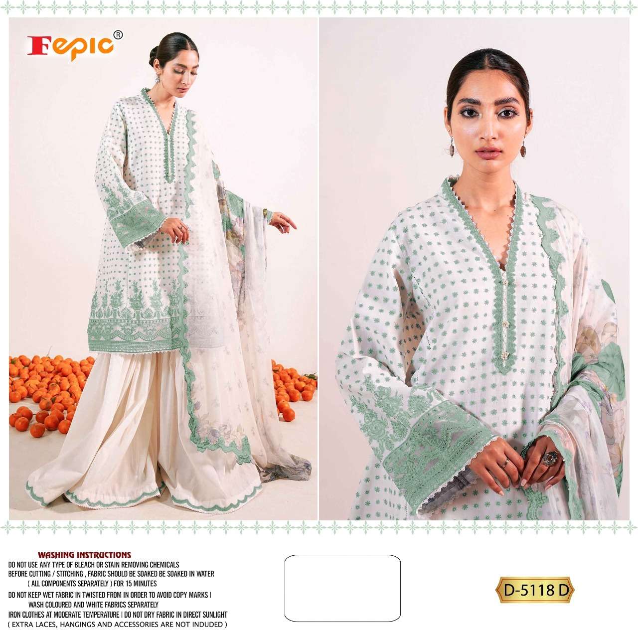 Rosemeen D 5118 By Fepic Cotton Pakistani Suits