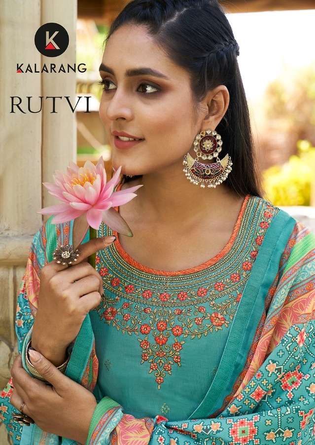 Rutvi By Kalarang Jam Silk Cotton Designer Suits