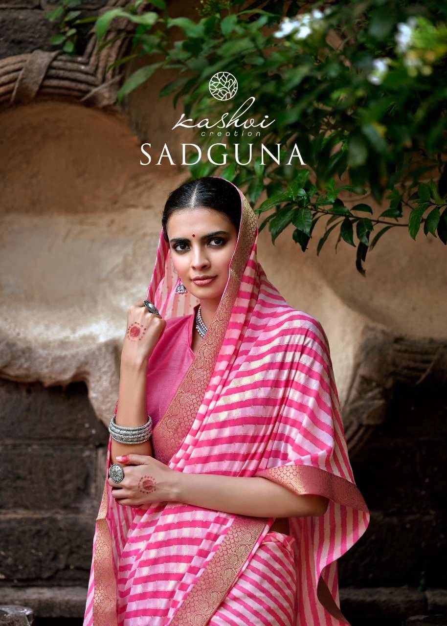 Sadguna By Kashvi Creation Printed Border Saree Exports