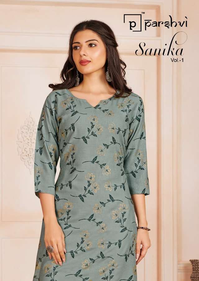 Sanika By Parshvi Rayon Slub Casual Kurtis