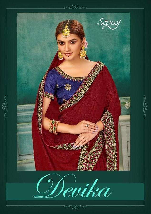 Saroj Devika Ethnic Designer Vichitra Silk Saree