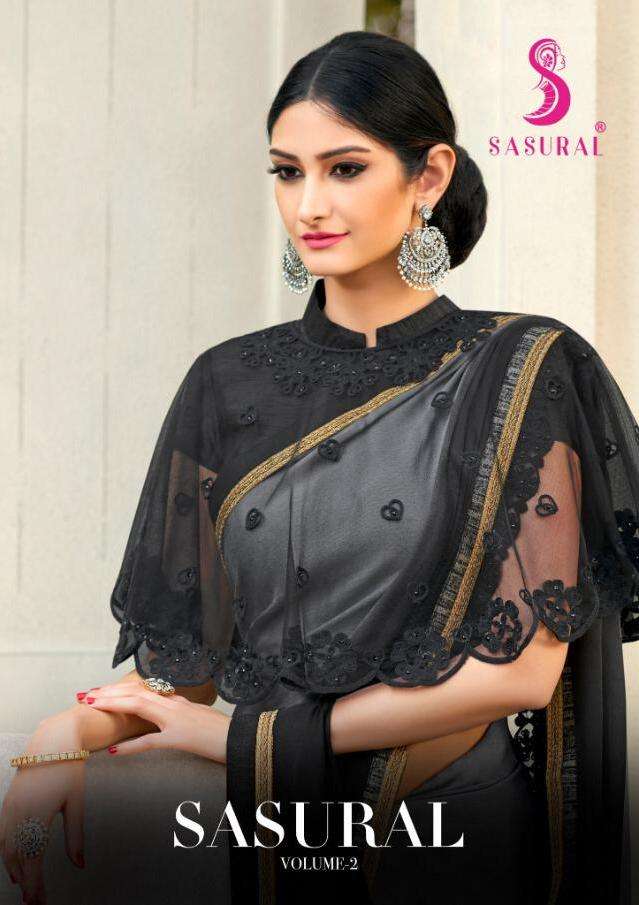 Sasural Vol 2 By Mintorsi Chiffon Saree With Poncho Blouse