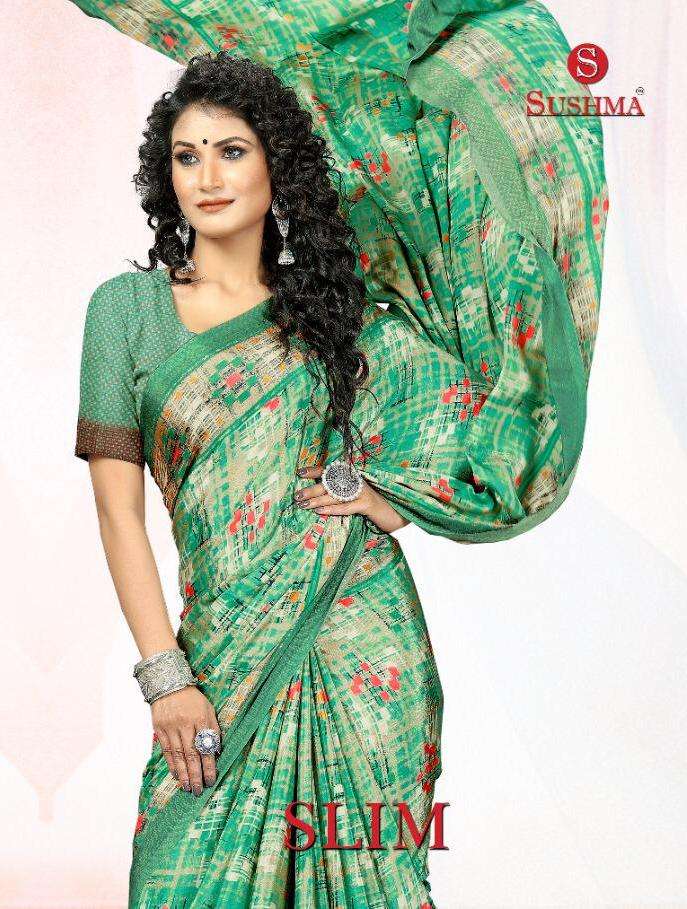 Slim By Sushma Crape Printed Saree Wholesaler