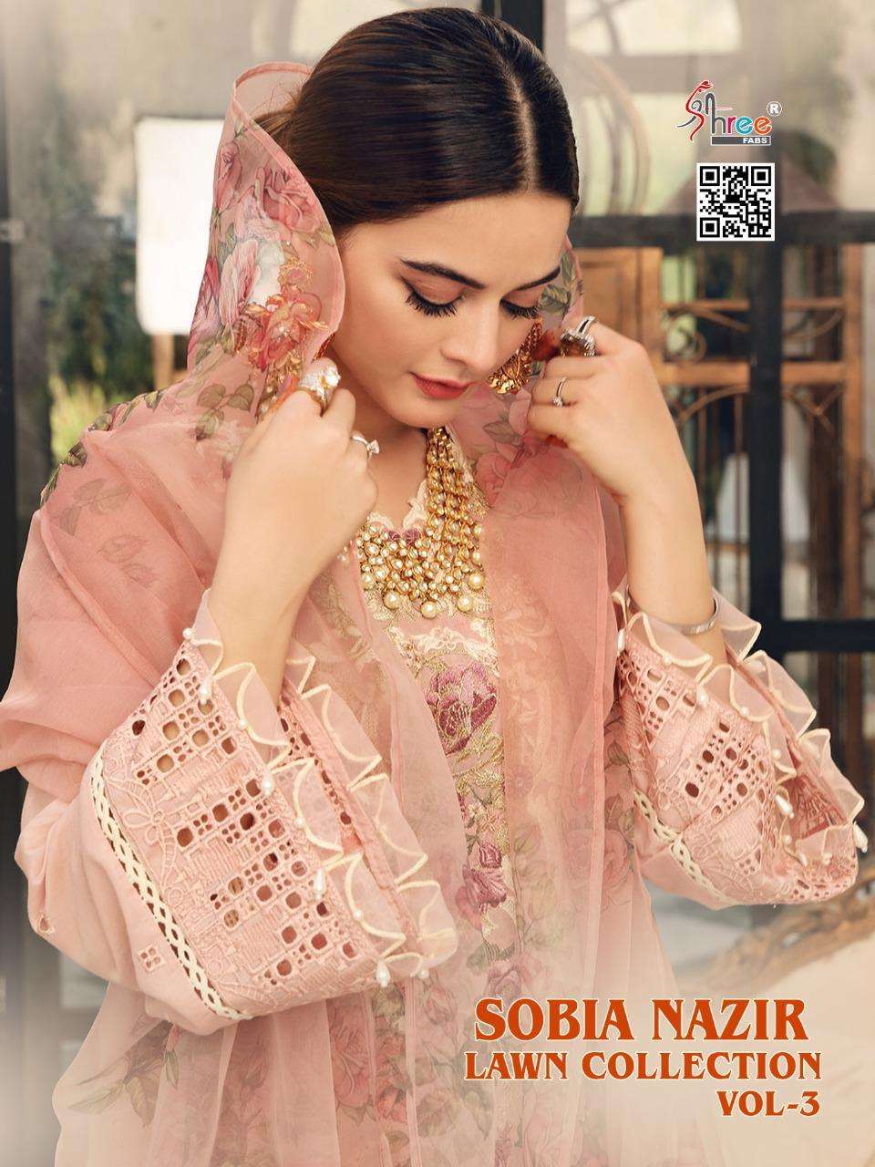 Sobia Nazir Vol 3 By Shree Fabs Lawn Fancy Pakistani Suits