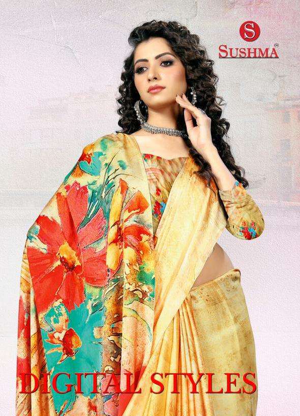 Sushma Digital Styles Satin Printed Saree