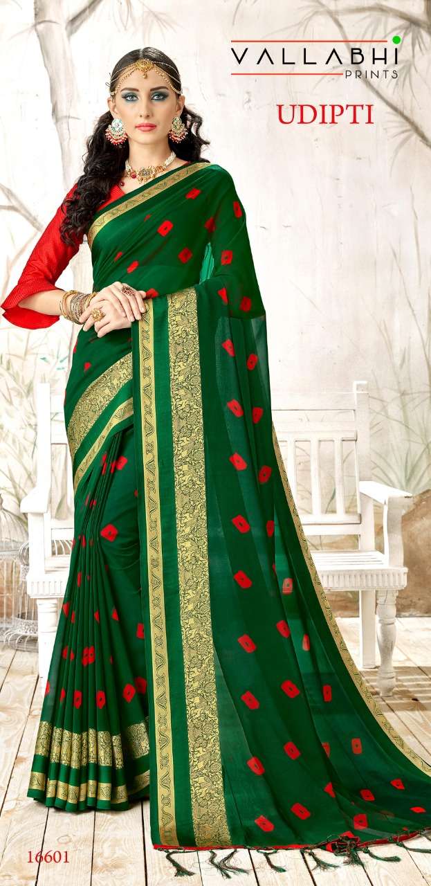 Vallabhi Udipti Bandhani Georgette Saree