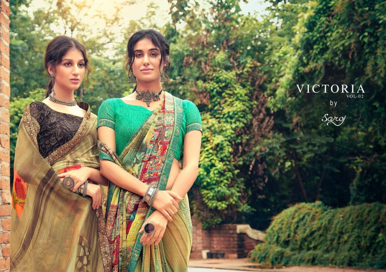 Victoria Vol 2 By Saroj 60 Gram Georgette Printed Saree