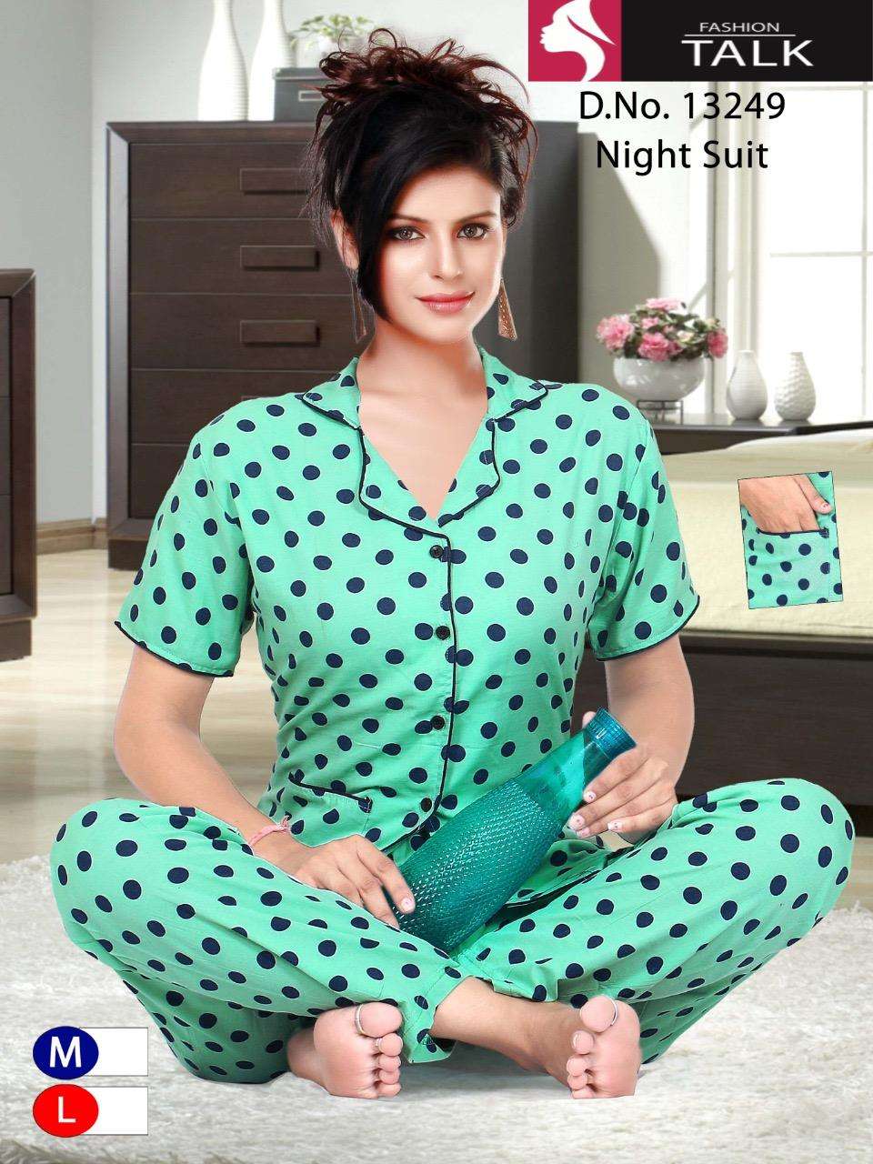 Vol-13249 By Fashion Talk Heavy Rayon Night Suit Catalog Collection Wholesaler Lowest Best Price In Ahmedabad Surat Chennai India Uk Usa Malaysia Singapore Canada Australia Mauritius