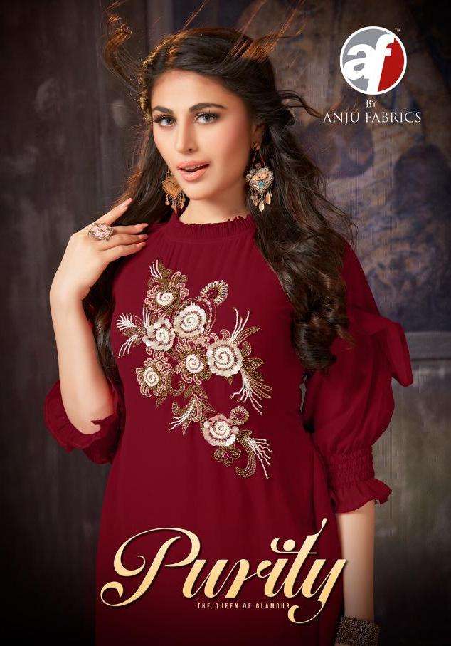 Anju Fab Purity Georgette Kurti With Pant Supplier